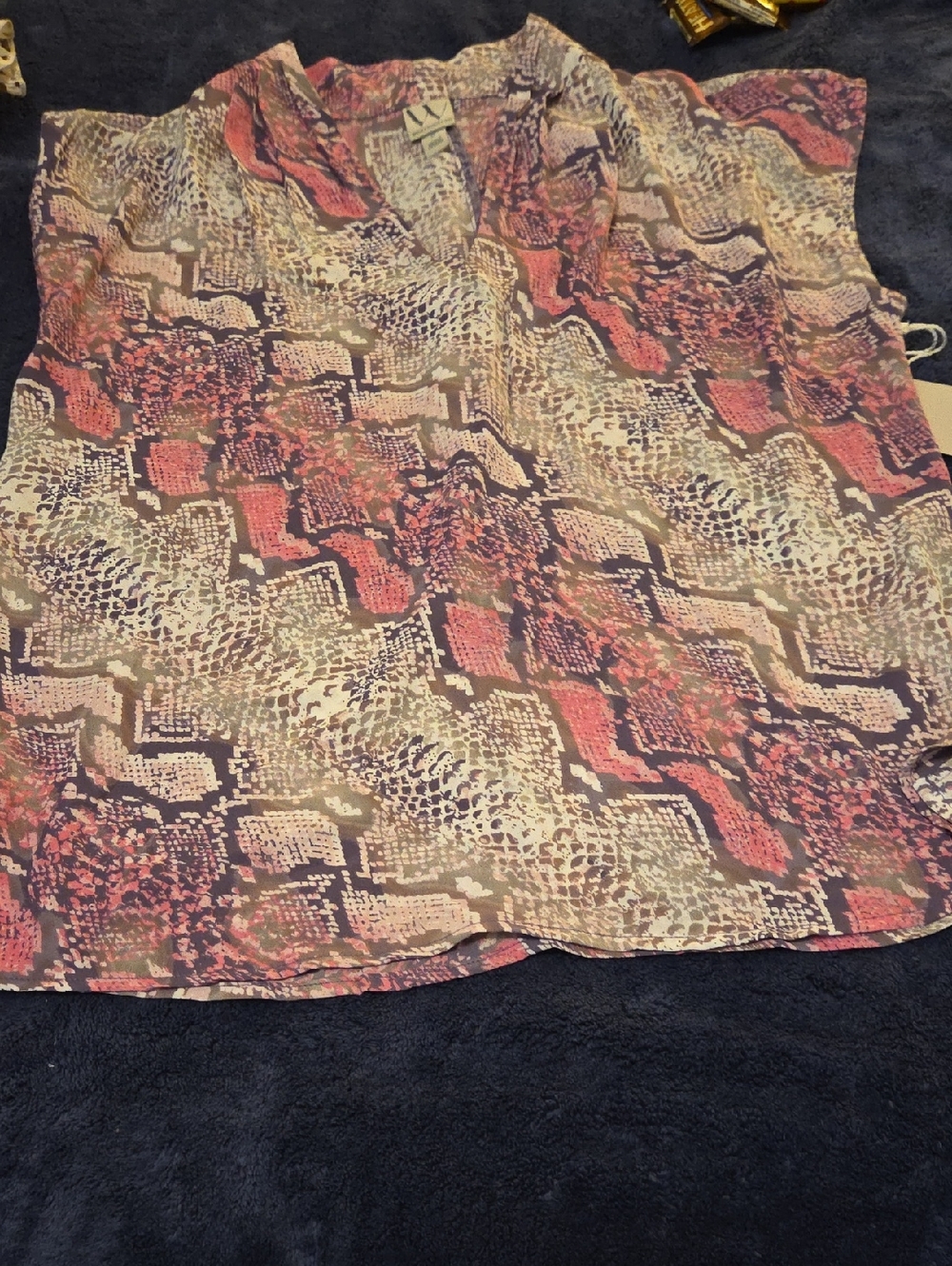 Worthington Pink Snake-Print Blouse